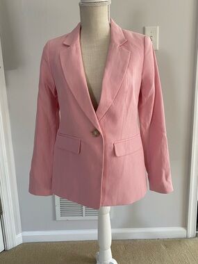 LOFT Pink Single-Button Notch Lapel Blazer